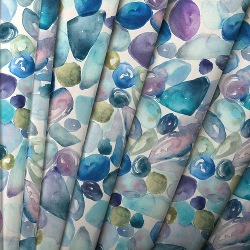 Abstract Blue M2M - Pebbles Printed Cotton Made to Measure Roman Blinds Marine Voyage Maison
