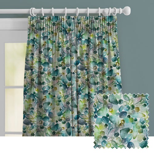 Abstract Green M2M - Pebbles Printed Made to Measure Curtains Kelpie Voyage Maison