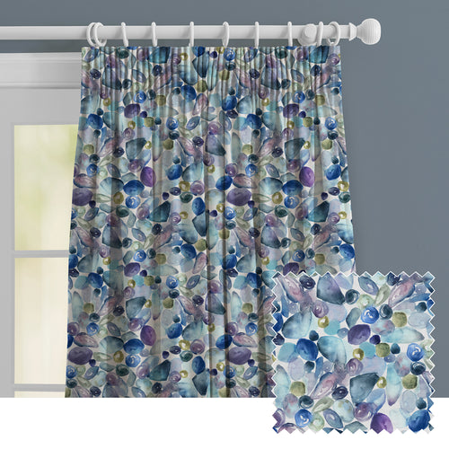 Abstract Blue M2M - Pebbles Printed Made to Measure Curtains Marine Voyage Maison