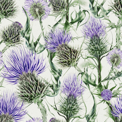 Floral Purple Fabric - Penton Printed Cotton Fabric (By The Metre) Damson Marie Burke