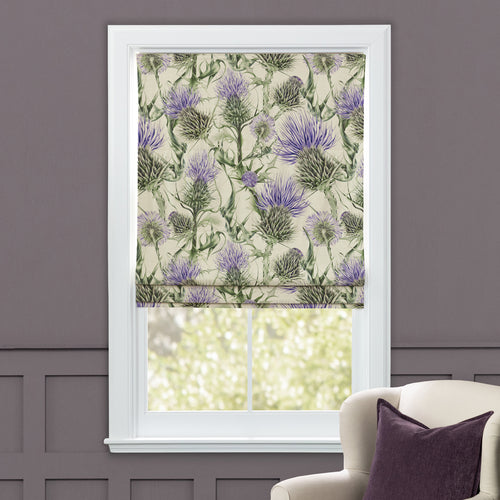 Floral Purple M2M - Penton Printed Cotton Made to Measure Roman Blinds Damson/Natural Voyage Maison