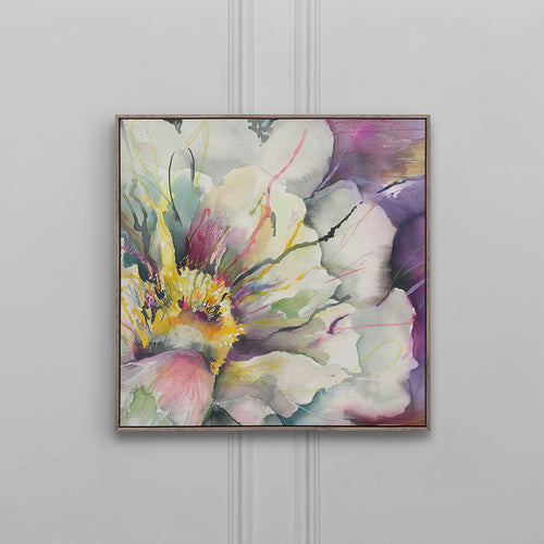 Floral Purple Wall Art - Peonia Violet Framed Canvas Stone Voyage Maison