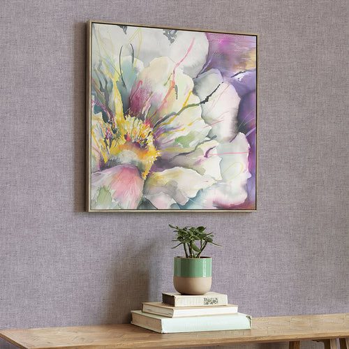 Floral Purple Wall Art - Peonia Violet Framed Canvas Stone Voyage Maison