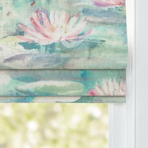Floral Blue M2M - Perdita Printed Made to Measure Roman Blinds Moonstone Voyage Maison
