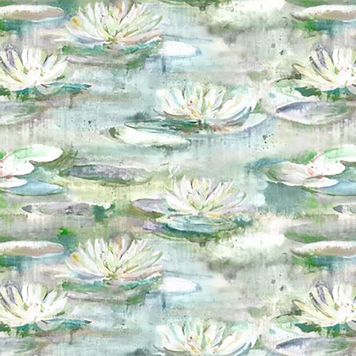 Floral Green Wallpaper - Perdita  1.4m Wide Width Wallpaper (By The Metre) Sage Voyage Maison