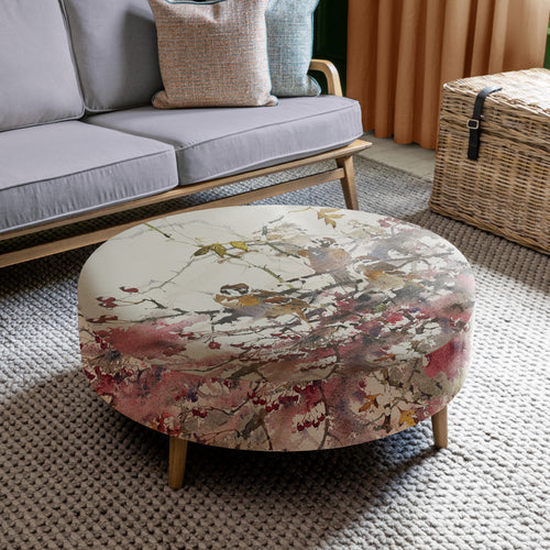 Floral Pink Furniture - Petra Large Footstool Brushwood Blossom Voyage Maison