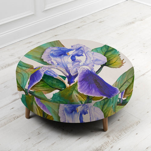 Floral Blue Furniture - Petra Large Footstool Darwen Cornflower Voyage Maison