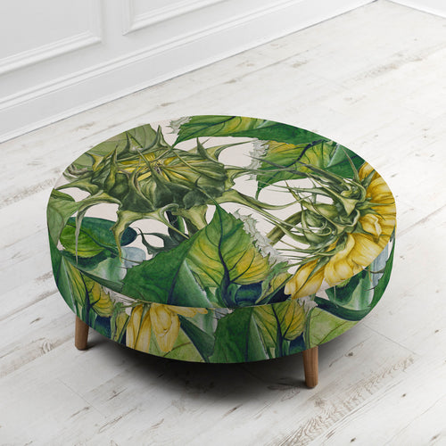 Floral Green Furniture - Petra Large Footstool Easton Fern Voyage Maison