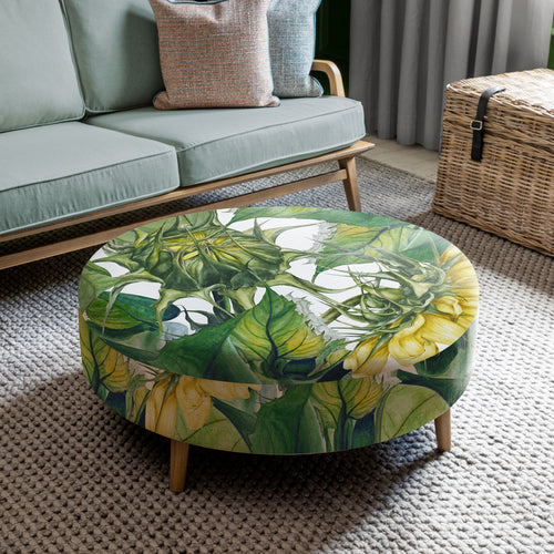 Floral Green Furniture - Petra Large Footstool Easton Fern Voyage Maison