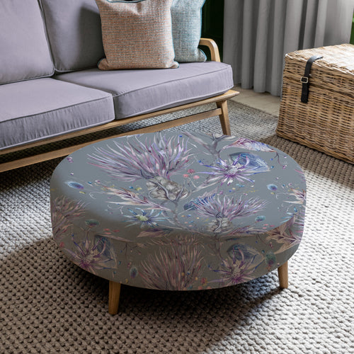 Floral Purple Furniture - Petra Large Footstool Elysium Storm Voyage Maison
