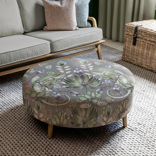 Animal Grey Furniture - Petra Large Footstool Osawi Mineral Marie Burke