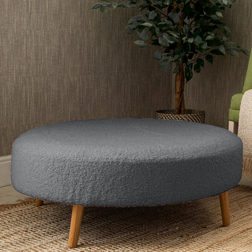 Plain Black Furniture - Petra Large Footstool Paddington Slate Voyage Maison