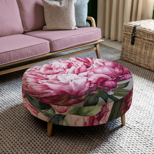 Floral Pink Furniture - Petra Large Footstool Sennen Fuchsia Voyage Maison