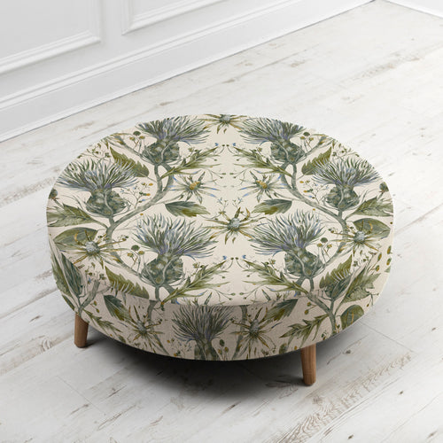 Floral Blue Furniture - Petra Large Footstool Varys Lichen Voyage Maison