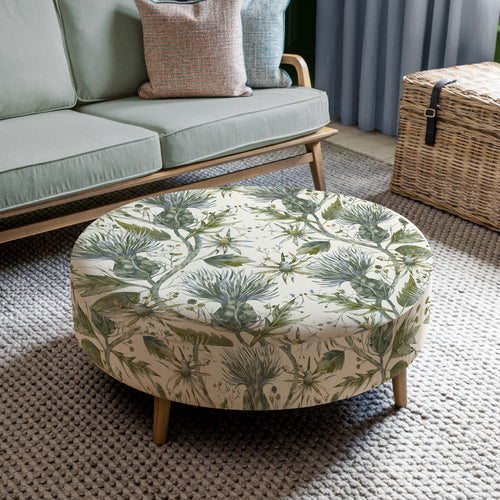 Floral Blue Furniture - Petra Large Footstool Varys Lichen Voyage Maison