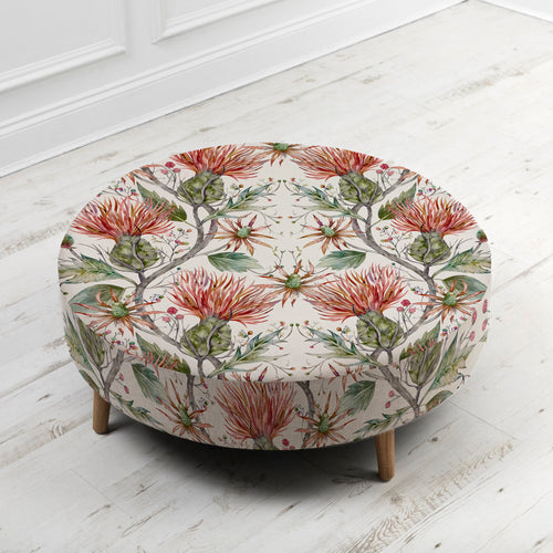 Floral Red Furniture - Petra Large Footstool Varys Russet Voyage Maison