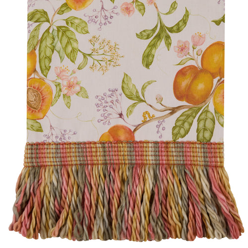 Floral Orange Throws - Peach Harvest Printed Fringe Throw Orange Voyage Maison