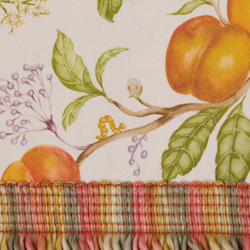 Floral Orange Throws - Peach Harvest Printed Fringe Throw Orange Voyage Maison