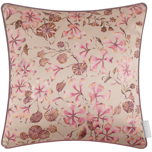 Floral Pink Cushions - Philipa Printed Piped Feather Filled Cushion Posy Voyage Maison