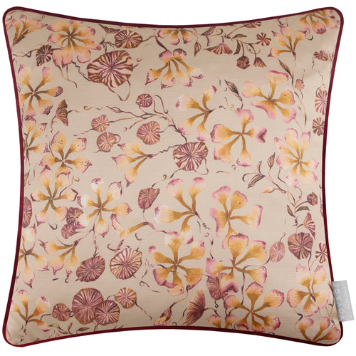 Floral Orange Cushions - Philipa Printed Piped Feather Filled Cushion Primrose Voyage Maison