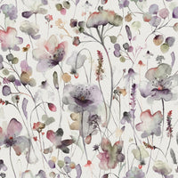  Samples - Pimelea Printed Fabric Sample Swatch Boysenberry Cream Voyage Maison