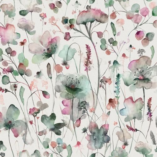  Samples - Pimelea Printed Fabric Sample Swatch Meadow Cream Voyage Maison