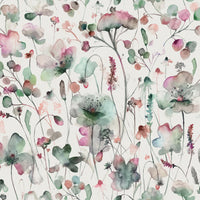  Samples - Pimelea Printed Fabric Sample Swatch Meadow Cream Voyage Maison
