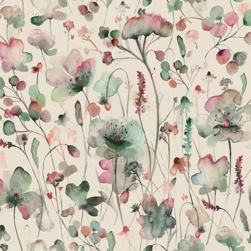 Floral Multi Fabric - Pimelea Printed Cotton Fabric (By The Metre) Meadow Linen Voyage Maison