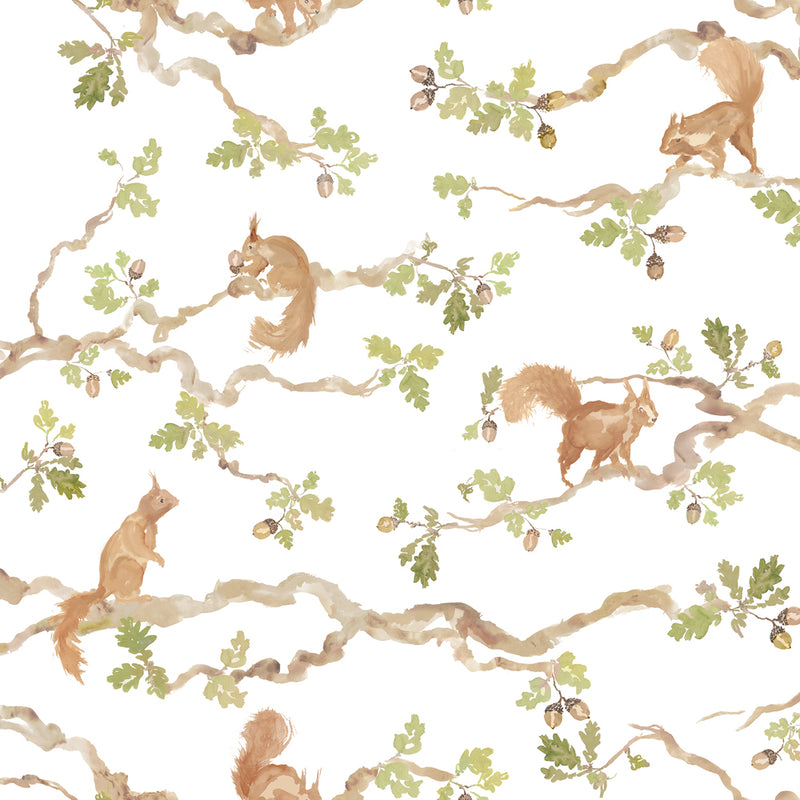 Voyage Maison Playful Squirrel 1.4m Wide Width Wallpaper in Cream
