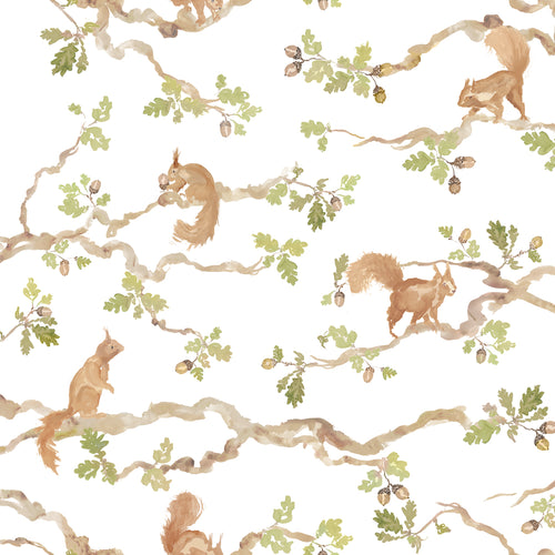  Samples - Playful Squirrel  Wallpaper Sample Cream Voyage Maison