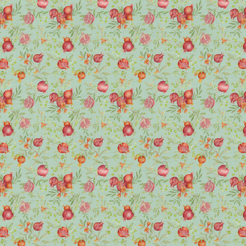 Floral Green Fabric - Pomegranate Grove Printed Cotton Fabric Oasis Voyage Maison