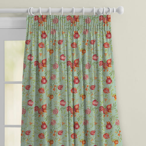 Floral Green Fabric - Pomegranate Grove Printed Cotton Fabric Oasis Voyage Maison