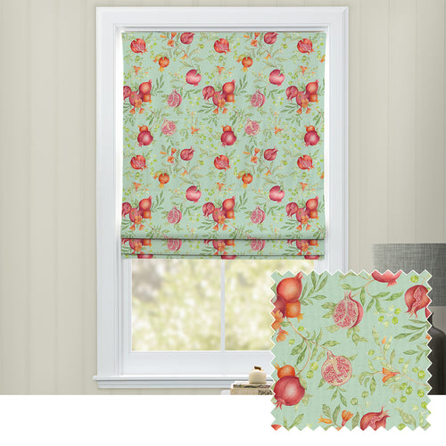 Floral Green M2M - Pomegranate Grove Printed Cotton Made to Measure Roman Blinds Oasis Voyage Maison