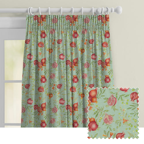 Floral Green M2M - Pomegranate Grove Printed Cotton Made to Measure Curtains Oasis Voyage Maison