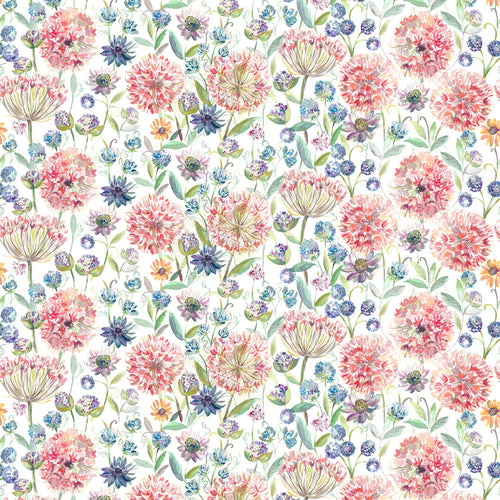 Floral Cream Fabric - Pom Pom Floral Printed Linen Fabric (By The Metre) Cream Voyage Maison