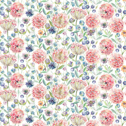 Floral Multi Fabric - Pom Pom Floral Printed Linen Fabric (By The Metre) Natural Voyage Maison