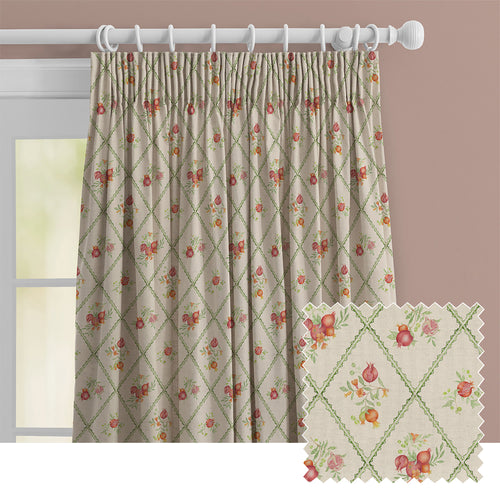 Floral Cream M2M - Pomegranate Trellis Printed Cotton Made to Measure Curtains Cream Voyage Maison