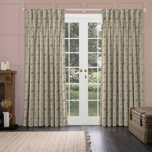 Floral Cream M2M - Pomegranate Trellis Printed Cotton Made to Measure Curtains Cream Voyage Maison