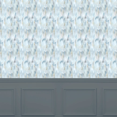 Abstract Blue Wallpaper - Poseidon  1.4m Wide Width Wallpaper (By The Metre) Aqua Voyage Maison