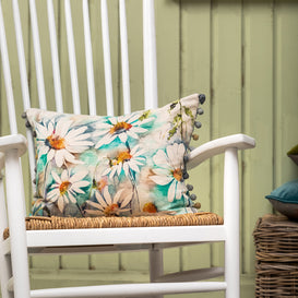 Voyage Maison Prairie Printed Feather Cushion in Biscay