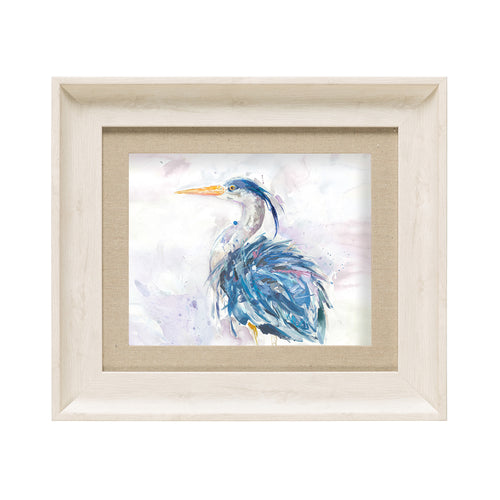 Floral Blue Wall Art - Prancing Heron  Framed Print Birch Voyage Maison