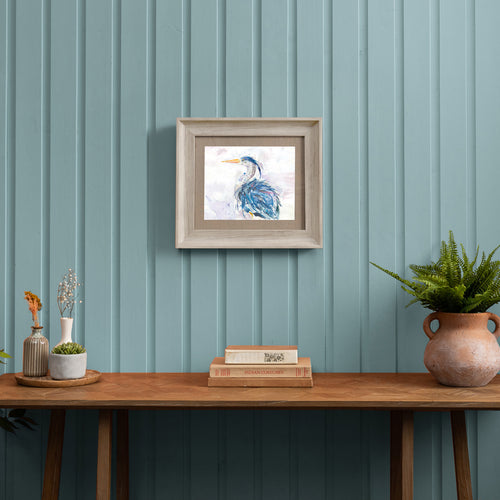 Floral Blue Wall Art - Prancing Heron  Framed Print Birch Voyage Maison