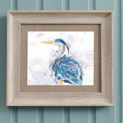 Floral Blue Wall Art - Prancing Heron  Framed Print Birch Voyage Maison