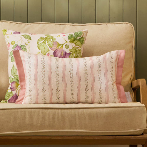 Striped Pink Cushions - Primavera Printed Feather Filled Cushions Blossom Voyage Maison