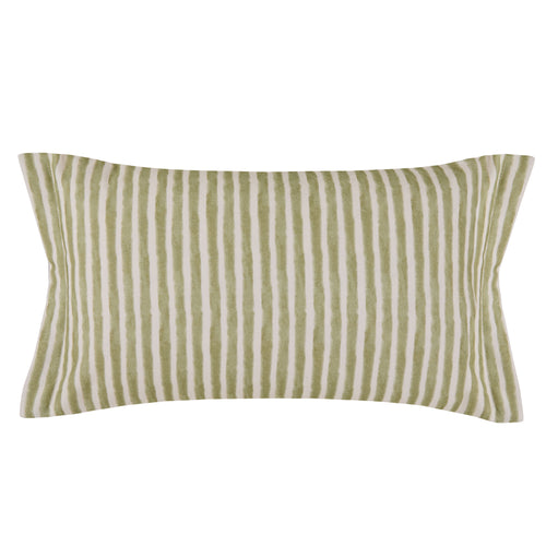 Striped Green Cushions - Primavera Printed Feather Filled Cushions Clover Voyage Maison