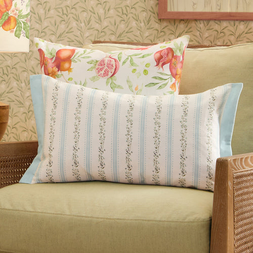 Striped Blue Cushions - Primavera Printed Feather Filled Cushions Sky Voyage Maison