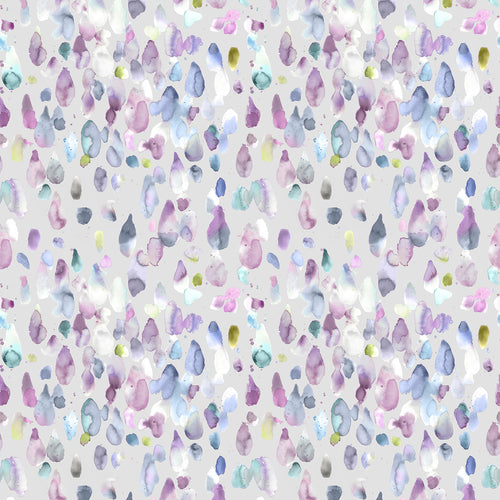 Abstract Purple Fabric - Raindrops Printed Cotton Fabric (By The Metre) Damson Voyage Maison