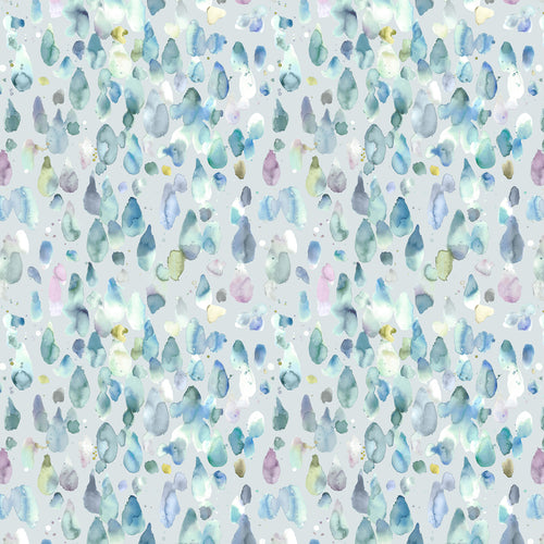 Abstract Blue Fabric - Raindrops Printed Cotton Fabric (By The Metre) Pacific Voyage Maison