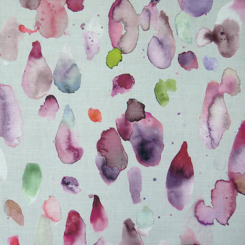 Abstract Pink Fabric - Raindrops Printed Cotton Fabric (By The Metre) Raspberry Voyage Maison