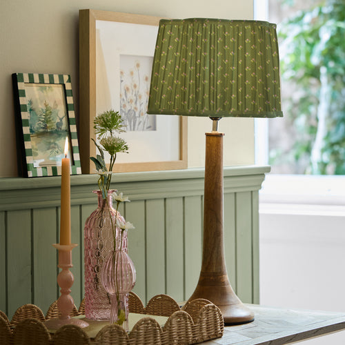 Floral Green Lighting - Raja Pleated Scalloped Lamp Shade Sage Voyage Maison